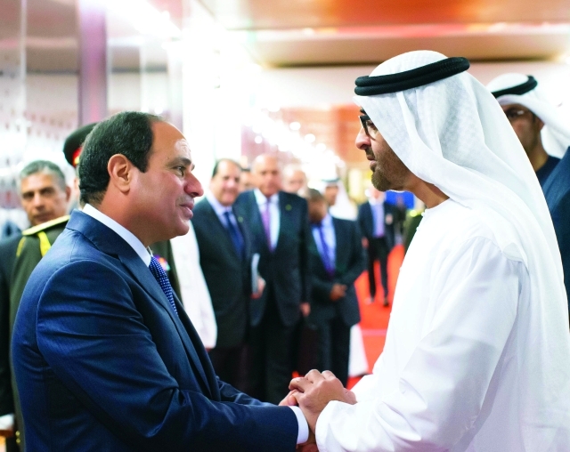 "محمد بن زايد مودّعاً عبد الفتاح السيسي\t\tــــ\t\t وام"