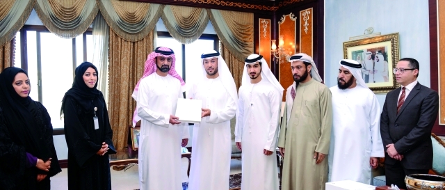 "وخلال تسليم النسخة لولي عهد عجمان"