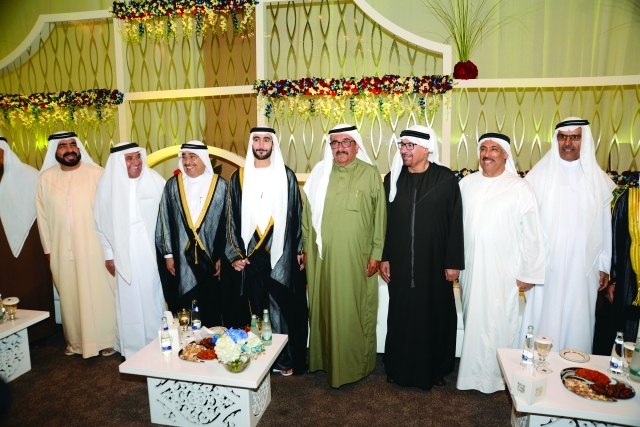 "حمدان بن راشد وأحمد حميد الطاير والعريس وخليل الصايغ وعدد من المدعوين"
