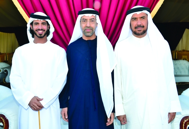 "خليفة بن سلطان بن حمدان وأحمد شبيب الظاهري وسعيد غباش"