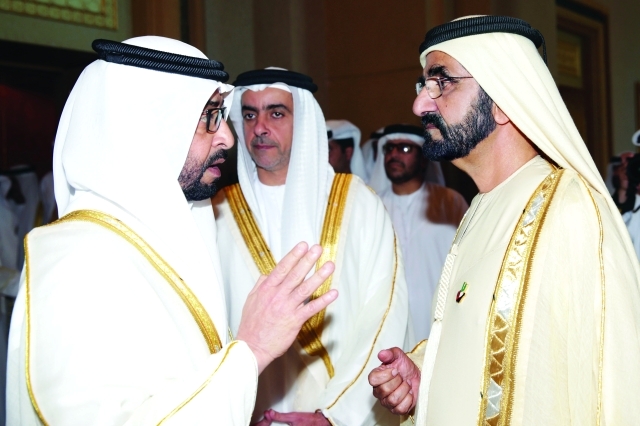 "سموه في حديث مع حمدان بن زايد بحضور سيف بن زايد"