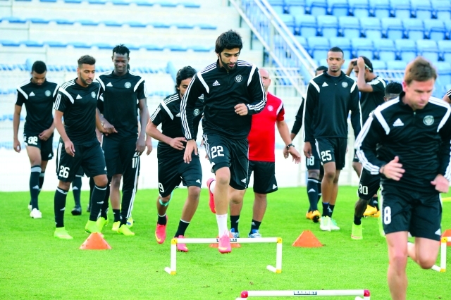 "جانب من تحضيرات النصر للقاء بني ياس-البيان"