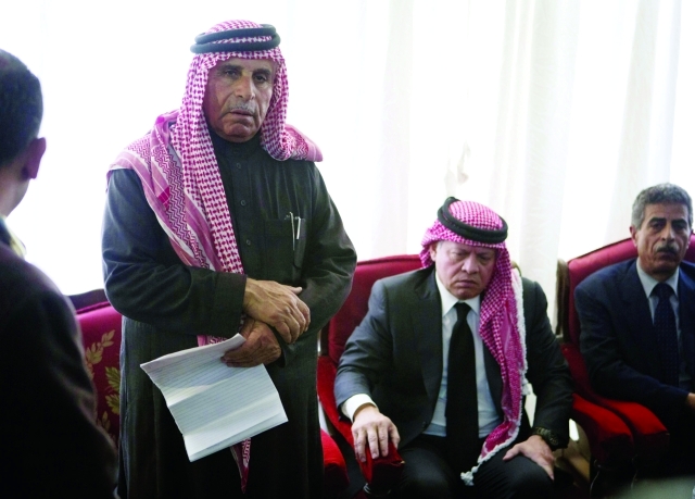 "عبد الله الثاني يعزي صافي الكساسبة في الكرك\t\tـــ\t أ.ب"