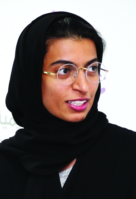 "نورة الكعبي الرئيس التنفيذي لهيئة المنطقة الاعلامية في ابوظبي ــ تصوير: مجدي اسكندر"