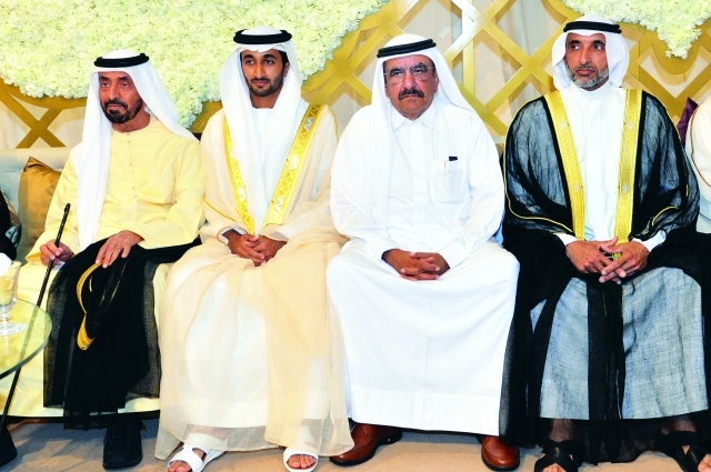 "حمدان بن راشد ومحمد بن خليفة وسعيد بن محمد وراشد بن دلموك آل مكتوم"