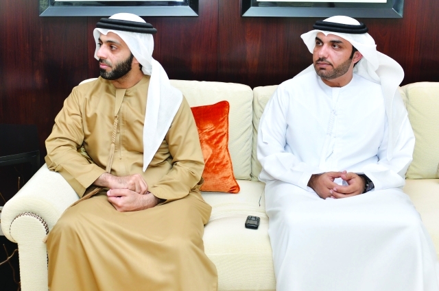 "مالك المالك وعمر الفلاسي أثناء اللقاء"