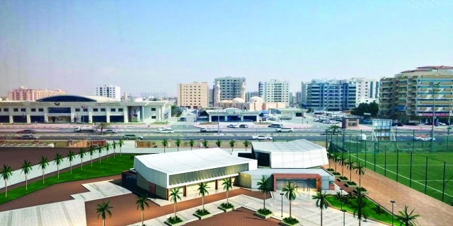 "مجسم المجمع الرياضي من المصدر"