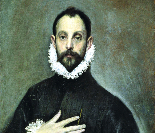 "لوحة النبيل يضع يده على صدره لإلغريكو"