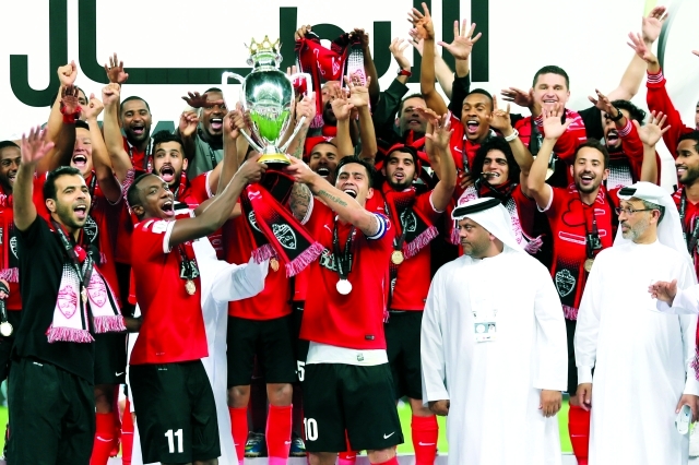 "فرحة الفرسان بالتتويج بكأس السوبر تصوير- ناصر بابو"