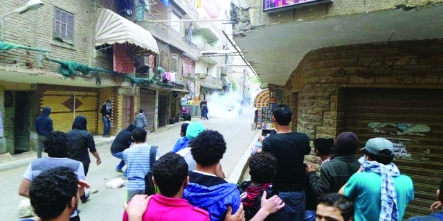 "جانب من اشتباكات المطرية أمس الجمعة"