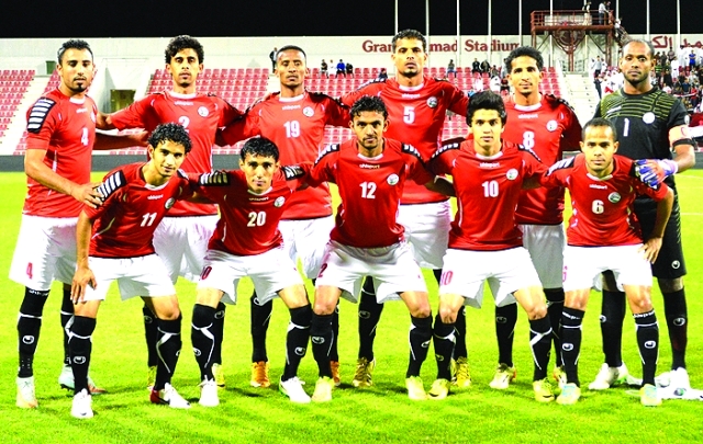 "المنتخب اليمني في الدوحة مارس الماضي"