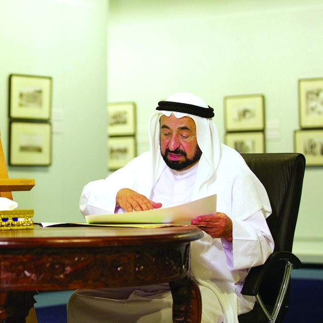 "سلطان القاسمي خلال حواره مع قناة الشارقة الفضائية"