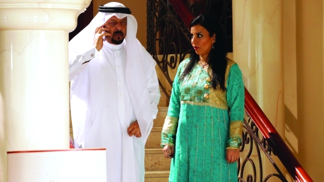 "عبد العزيز الجاسم وسلمى سالم في مشهد من «دبي لندن دبي» \t\t\t من المصدر"