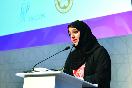 "■ ريم الهاشمي تلقي كلمة ترحيبية خلال افتتاح «أسبوع دبي في الصين»"