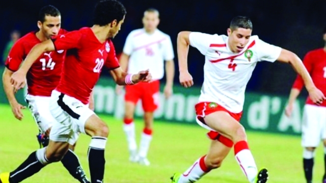 "■ من مشاركات المنتخب الأولمبي المصري أمام نظيره المغربي | أرشيفية"