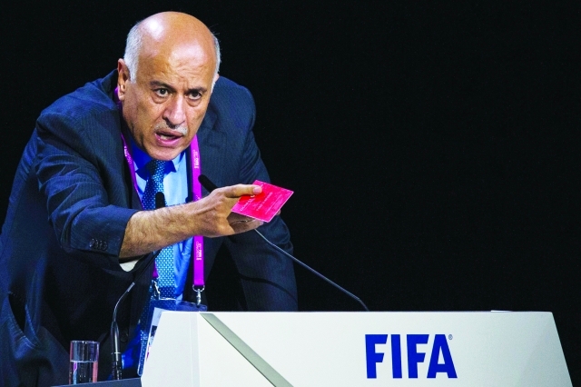 "■ الرجوب خلال كونغرس فيفا الأخير | أف ب"