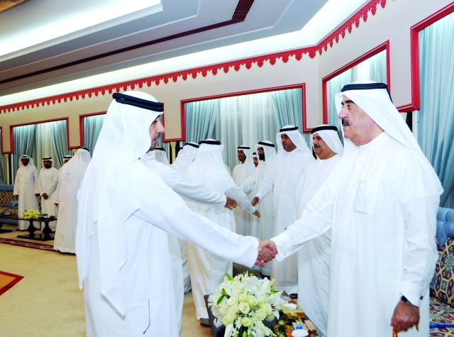 "سعود المعلا يستقبل المهنئين ــ وام"