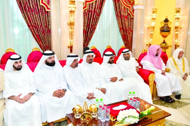 "أحمد بن سعيد وحمد الشيباني وعبدالله بن دلموك وعدد من الحضور"