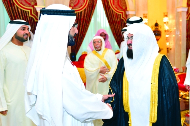 "محمد بن راشد مرحبا بالسديس بحضور خليفة سليمان"