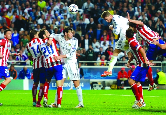 "■ راموس خلال نهائي الأبطال 2014 أمام أتلتيكو مدريد | أرشيفية"