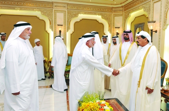 "■ حاكم عجمان وولي عهده يتقبلان التهاني"