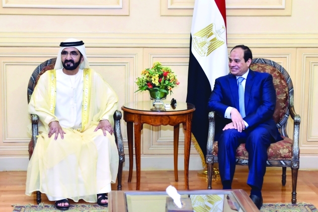 "محمد بن راشد وعبد الفتاح السيسي تواصل مصري اماراتي | ارشيفية"