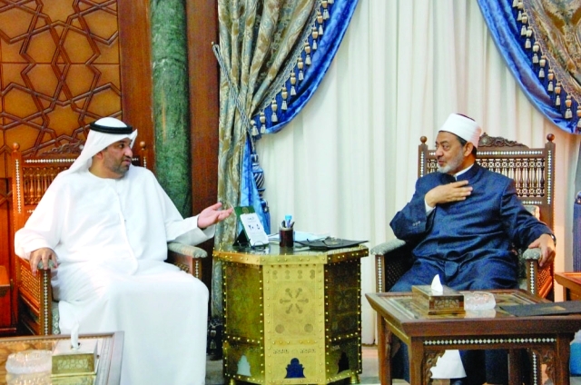 "سلطان الجابر خلال لقائه أحمد الطيب | البيان"