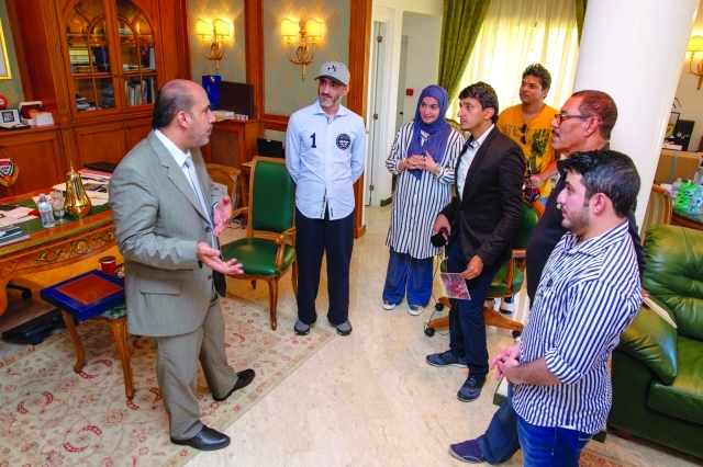 "■ الريسي يتحدث للوفد الإعلامي المتواجد لتغطية البطولة"