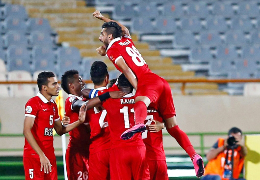 "فرحة لاعبي الأهلي بهدف الفوز أي. بي. ايه"