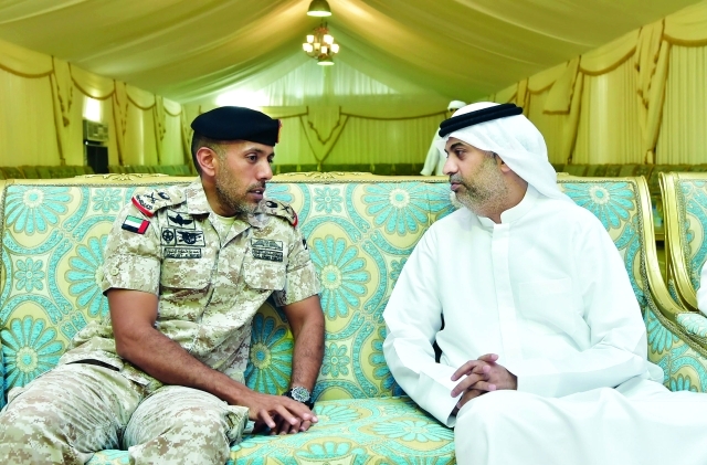 "■ أحمد بن طحنون مقدماً واجب العزاء"