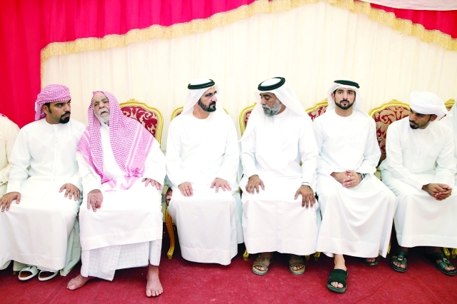 "■ محمد بن راشد وحمدان بن محمد يعزيان أسرة حامد البلوشي"