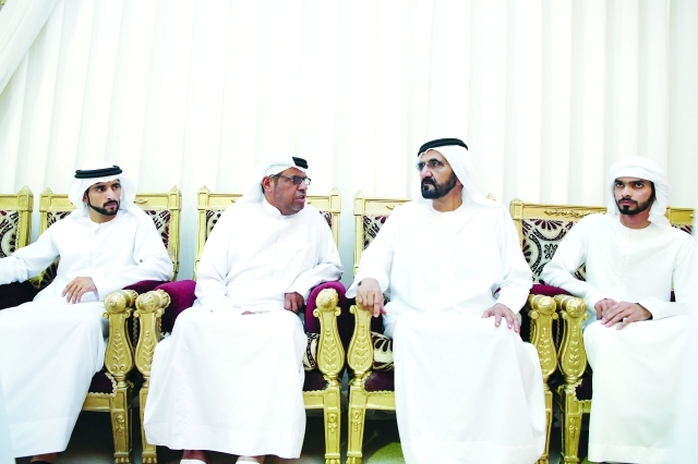 "■نائب رئيس الدولة بحضور حمدان بن محمد يعزي أسرة الشهيد راشد المسافري"