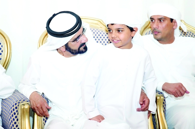 "■ سموه في حديث أبوي مع ابن الشهيد جمال ماجد المهيري"