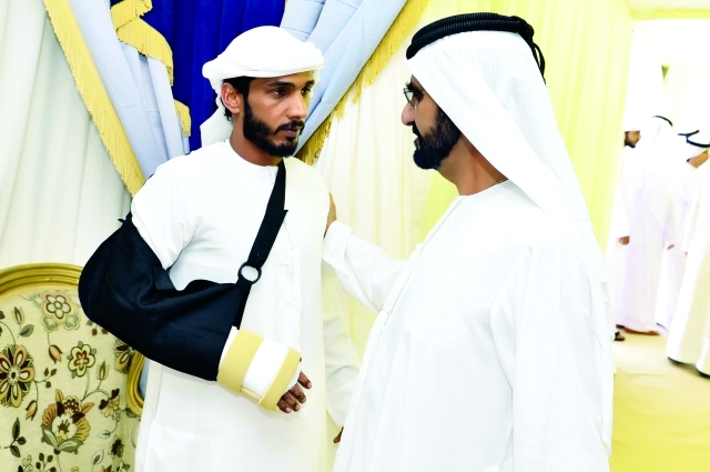 "■ .. وخلال عزاء أسرة الشهيد راشد الزعابي"
