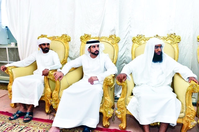 "■حمدان بن محمد خلال عزاء الشهيد راشد البلوشي"
