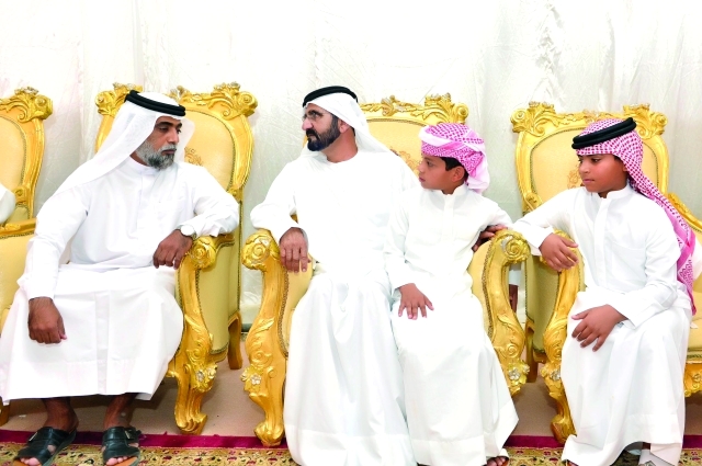 "■ محمد بن راشد معزياً أسرة الشهيد راشد البلوشي"
