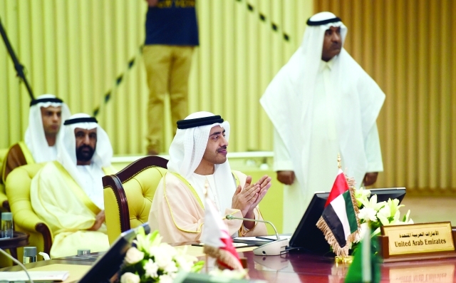 "■ عبدالله بن زايد مترئساً وفد الدولة المشارك في الاجتماع | وام"