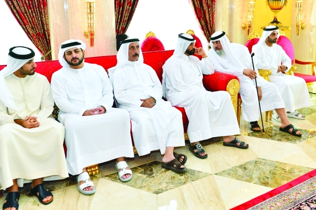 "■ مكتوم بن محمد وأحمد بن راشد وراشد وأحمد بن حميد وحشر مكتوم ومحمد بن حمدان آل نهيان"