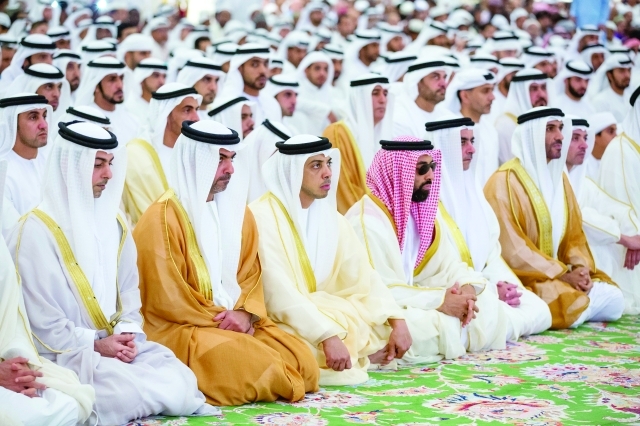 "هزاع ونهيان وسيف وطحنون ومنصور وحامد وعمر بن زايد"