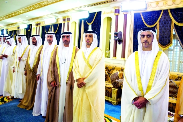 "■ سيف ومنصور وحامد وعمر وخالد بن زايد وسعيد بن محمد آل نهيان"