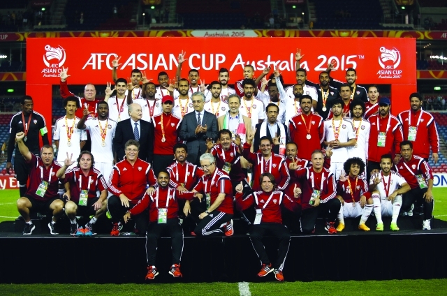 "■ الامارات خلال تتويجها في نهائيات كأس آسيا باستراليا | تصوير - سالم خميس"