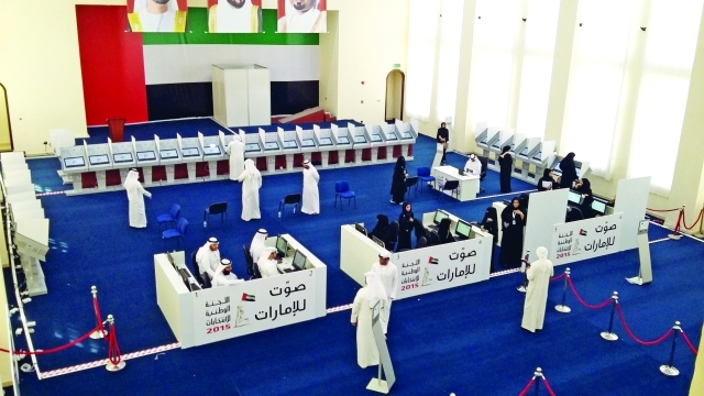 "■ جانب من عملية الاقتراع في عجمان | البيان"