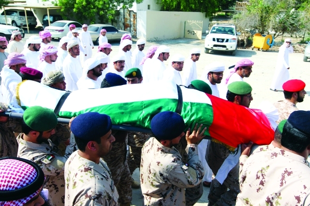 "■ خلال تشييع جثمان الشهيد"