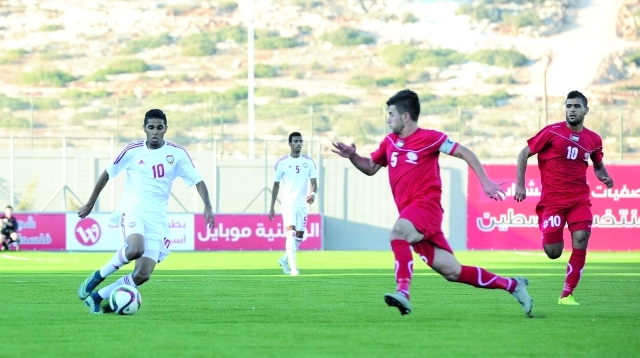 "جانب من مباراة منتخب الشباب ونظيره الفلسطيني | البيان"