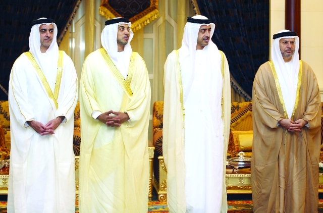 "■ سيف ومنصور وعبدالله بن زايد وأنور قرقاش"