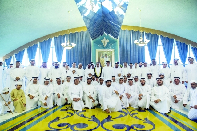 "■ محمد بن زايد خلال حضوره أفراح الرميثي | وام"