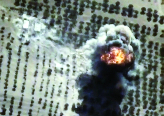 "■ لقطة بالأقمار الصناعية لقصف روسي في حلب | أ.ف.ب"