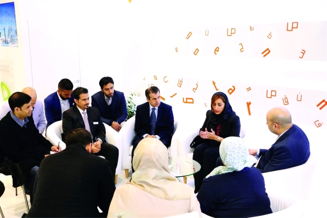 "■ بدور القاسمي خلال اللقاء مع الإعلاميين"