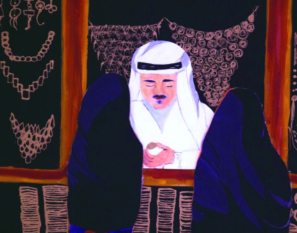 "■ لوحة «سوق الذهب» التي اشتمل عليها المزاد"