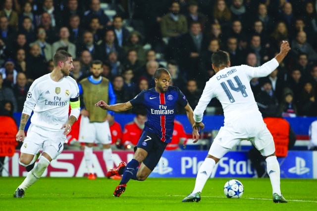 "■ راموس خلال مباراة سان جرمان وريال مدريد | أ ف ب"